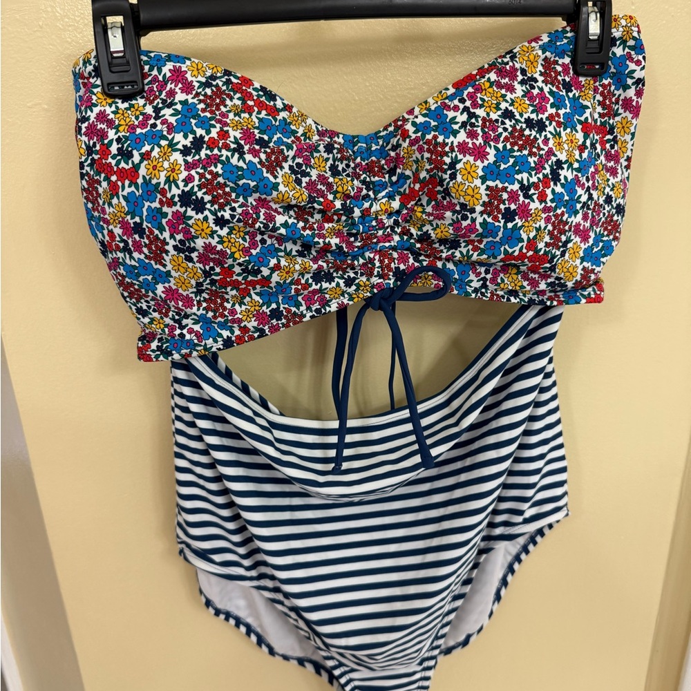 Time and Tru Floral One Piece Swimsuit with Classic Design